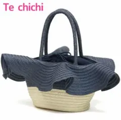 Te chichi テチチ フリルかごバッグ ネイビー 夏バッグ 巾着付き値下げのサムネイル