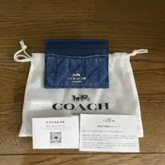 COACH コインケース ライトブルー デニム - メルカリ