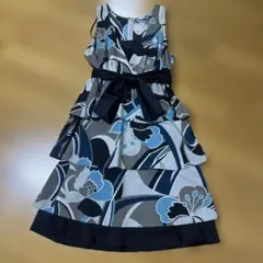ビアッジョブルー ノースリーブ ワンピース 花柄 ブルー系
