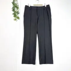 【細見えセンタープレス】ストレッチ スラックス チャコールグレー M〜L相当