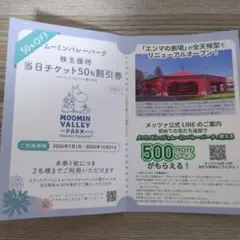ムーミンバレーパーク 株主優待 50%割引券のサムネイル