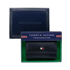 トミーヒルフィガー キーケース 6連 オックスフォード キーリング ブラック