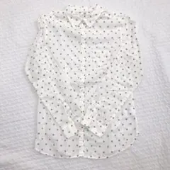 【美品＊】UNIQLO コットンシャツ＊ドット柄＊シアー