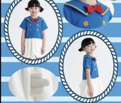 【futafuta】ドナルド風ワンピース　ディズニー　姉妹コーデ　120cm
