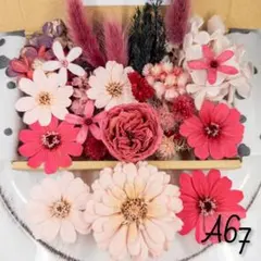 A67/457 薄花 ジニアのプリザーブドフラワー 花材セット 詰め合わせ