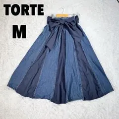 ♥TORTE♥ トルテ (M) デニム切替フレアスカート リボンのサムネイル