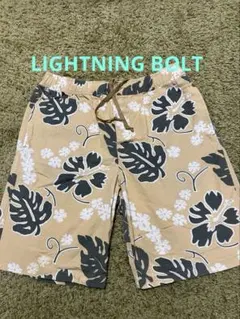 ★LIGHTNING BOLT❤️ボタニカル柄ハーフパンツ　オレンジベージュ‼️のサムネイル