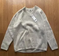 UNIQLO ユニクロ プレミアムラム リブVネックセーター（長袖） XL