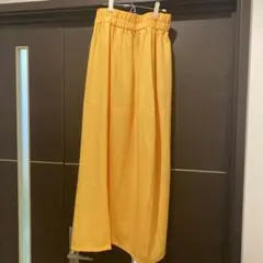 黄色 フレアスカート ロングスカート　Free