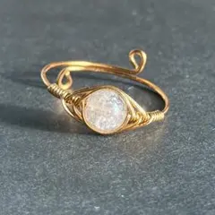 WR757FG 天然石 パワーストーン ワイヤーリング パープルリビアングラス