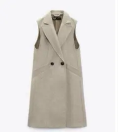 ZARA　ザラ　ダブルブレスト　ソフト　ベスト　ベージュ