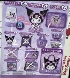 サンリオ クロミちゃん 当たりくじ 2025 顔形バック ルームライト ひざかけ