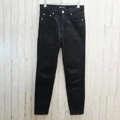 ZARA ザラ ブラックデニム 黒 EUR36 26 ストレート 細身