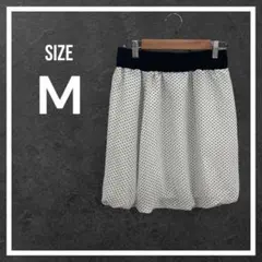【ドット柄ミニ丈スカート】シフォン フレア ウエストゴム ガーリー フェミニンＭ