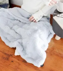 明日まで　新品　LAKOLE ファーブランケット　グレー