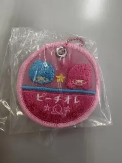 リトルツインスターズ ピーチオレ 刺繍ワッペン風キーホルダー