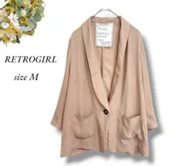 RETROGIRL シースルーテーラードジャケット M ベージュ 透け感 春夏のサムネイル