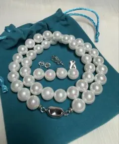 A6838真珠　ネックレス　ピアス　イヤリング　貝パール　冠婚葬祭　アクセサリー