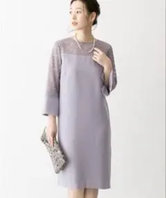 アーバンリサーチ ロッソ　レース切替フレアスリーブドレス　オケージョンドレス