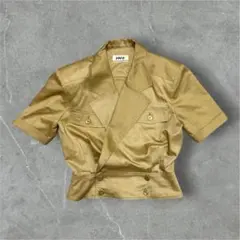 半袖ジャケット ジャケット 短丈 金ボタン レトロ 昭和 ヴィンテージ 肩パットのサムネイル