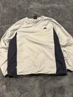 00s adidas clima365 ナイロンプルオーバー Vネック 刺繍ロゴ