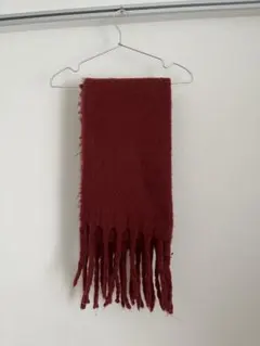 ❗️売り尽くしセール　フリンジ付きバーガンディマフラー