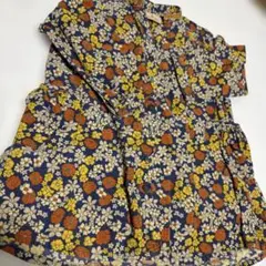 GLOBAL WORK 花柄コーデュロイワンピース S