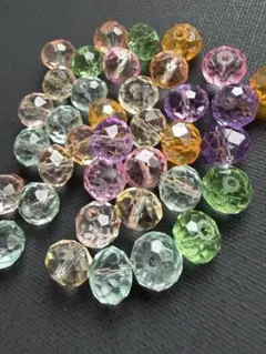 あ*や様 大粒 多面カットマルチカラー ガラスビーズ　ハンドメイド素材