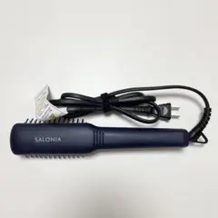 SALONIA ストレートヒートブラシ　スリム　 ネイビー　取扱説明書付き