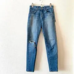 ☆【ジェイダ】デニムパンツ 綿混 ダメージ加工 日本製 カジュアル XS