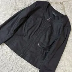 COUP DE CHANCE ノーカラージャケット ブラック 40 リネンのサムネイル