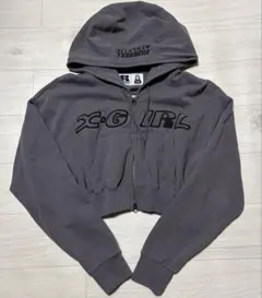X-girl RUSSELL CROPPED ZIPUP HOODIE パーカー