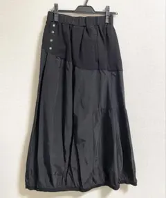 【LASUD ラシュッド】ロング フラップボタンバルーンスカート　黒★新品未着用