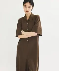 ブラウン ポロシャツスタイル オールインワン