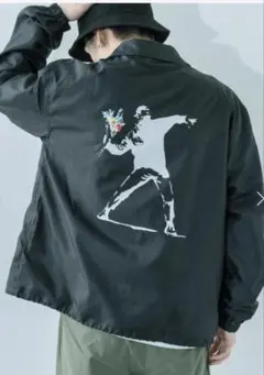 希少　BRANDALISED×BANKSY/バンクシー ボアコーチジャケット