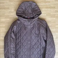 PUMA ブラウン キルティングジャケット ダブルジップパーカー