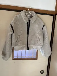 ボアジャケット グレー ショート丈