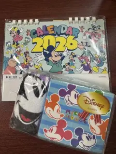 Disney 2026 2027 カレンダー タオル セット