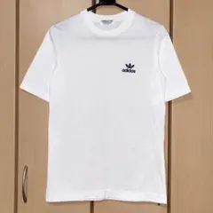 美品 80s adidas ワンポイント トレフォイルロゴ　刺繍　Tシャツ