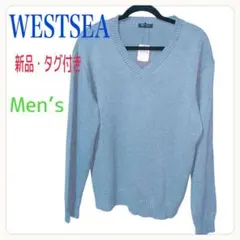 新品タグ付き　WESTSEA Ｖネック　長袖　メンズ　コットン　セーター　Ｌのサムネイル