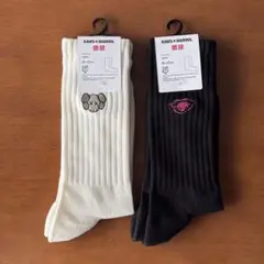 UNIQLO カウズ + ウォーホル ソックス 25-27cm 黒白 2足セット