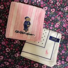 ラルフローレン　ベアタオルハンカチ.ハンカチ2枚セット