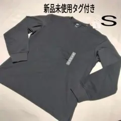 ユニクロ　エアリズムコットン　UVカット クルーネックTシャツ 長袖　黒　S