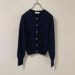 SLOBE IENA Fluffy クルーネックカーディガン ネイビー