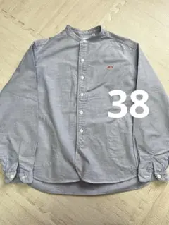 DANTON バンドカラーシャツ 長袖 ブルー サイズ38 美品のサムネイル