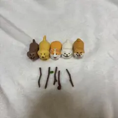いい感じの棒をゲットした犬 ガチャガチャ 全5種 コンプリート