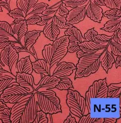 N-55 ピンク系 葉っぱ柄 着物 はぎれ 生地 素材 リメイク ハギレ