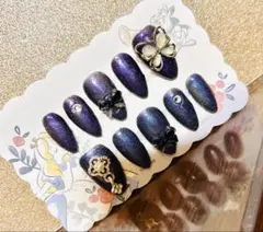 パープルグラデーションネイルチップ