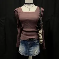 平成ギャル　y2k フェアリーグランジ　レースアップ　ブラウス　シャーリング