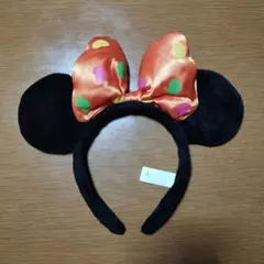 ディズニー ハロウィン カチューシャ ミニーリボン オレンジ ハートミニー